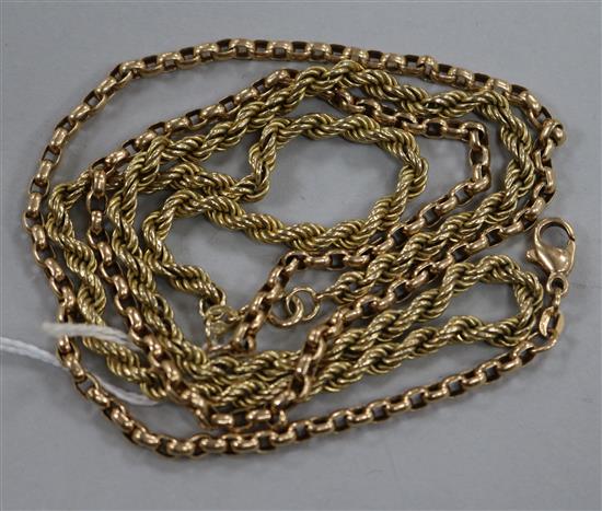 Two 9ct gold necklaces.